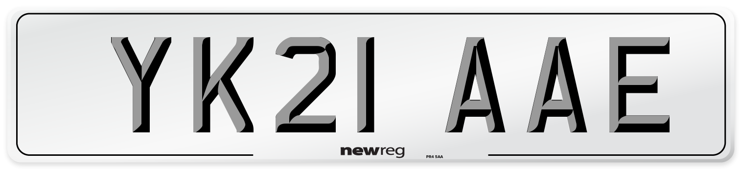 YK21 AAE Number Plate from New Reg